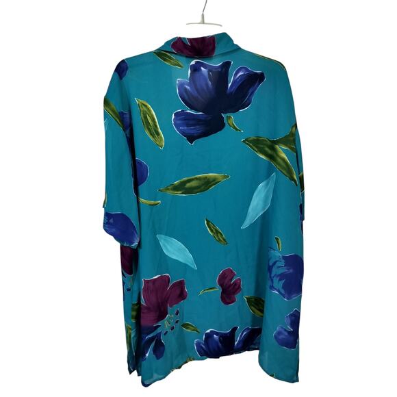 3739)Designs Lane Bryant Floral Print Button Down Short Sleeve Tunic Top 22/24 - Picture 4 of 7